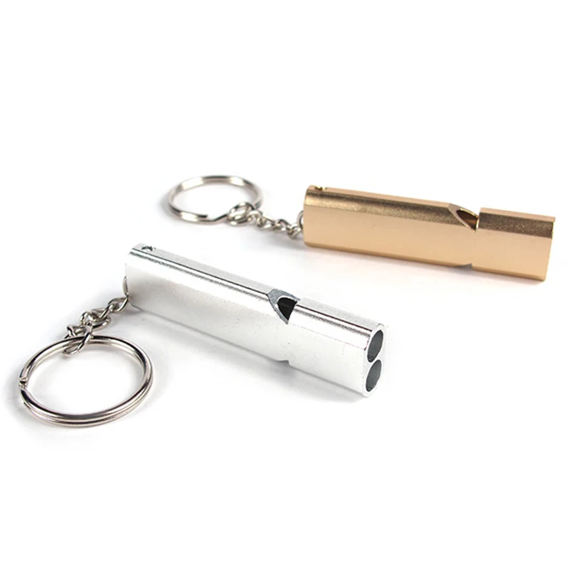 56*15*8mm Dual-tube Survival Whistle Portable Aluminum Safety For Outdoor Hiking Camping Safe Accessories | Спорт и развлечения