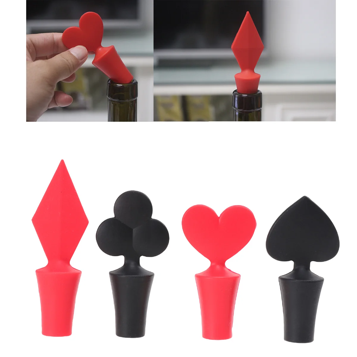 4Pcs Silicone Bottle Stoppers Design Pattern Beer Beverage Caps Fresh Keeping Sealers | Дом и сад