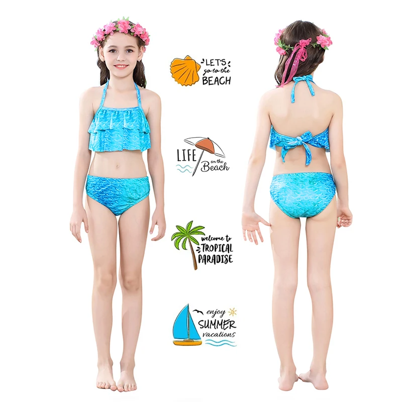 summer dress mermaid tail swimsuit holiday beach bikini mermaid costume cosplay for swimming pool children swimwear free global shipping