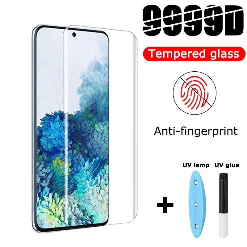 Закаленное УФ-стекло для Samsung Galaxy S8 S9 S10 Plus S10E Lite S20 Ultra Note 8 9 10 Pro защитное стекло на