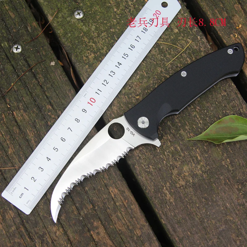 Mack Walker RH12 VG10 складной нож зубчатое лезвие G10 ручка карманный Кемпинг Самозащита