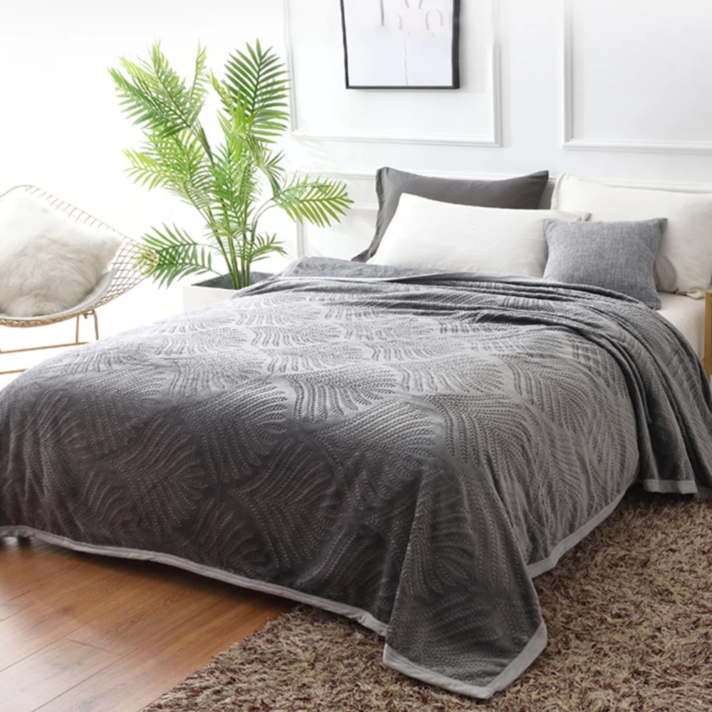 Пушистый мех тиснение Фланелевое Одеяло мягкий теплый коврик для кровати диван