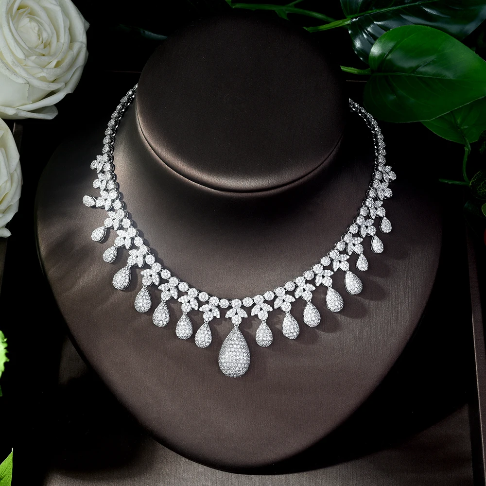 HIBRIDE Bijoux Femme Ensemble, Свадебные Ювелирные наборы для женщин, сверкающий AAA циркон, медь, Модный Ювелирный Набор для подружки невесты, N-1125