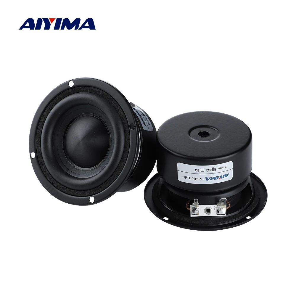 AIYIMA 2Pcs 3 Inch woofer Audio Speakers 4 8 Ohm 25W Bass Loudspeaker Alumina Ceramic Cap Home Theater Sound Amplifier Speaker