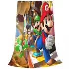 Одеяло Супер Марио, флисовое текстильное украшение, электронная игра, дышащее теплое одеяло для постельного белья, уличный коврик