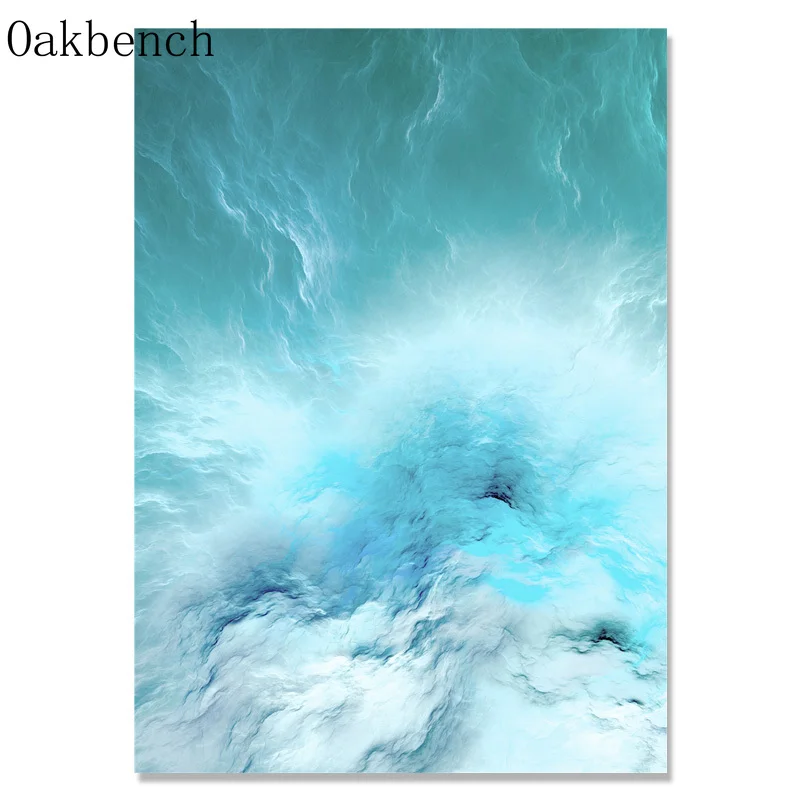Абстрактная живопись с изображением синего мрамора холст картины для гостиной