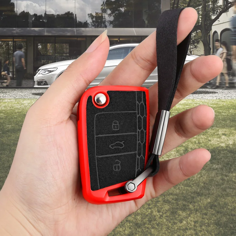 Замшевый ТПУ автомобильный корпус для дистанционного ключа чехол держатель