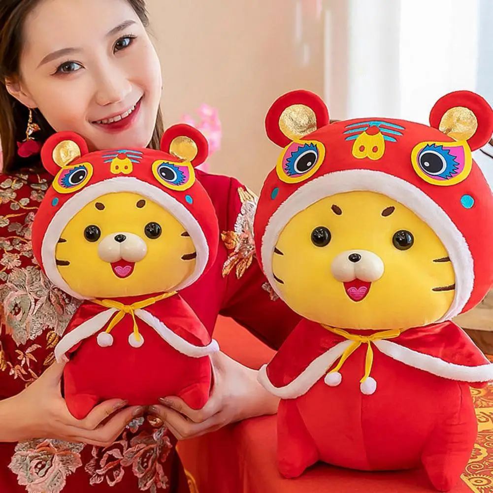 

Doll Lightweight Decorative Novelty Tiger 2022 Chinese New Year Mascot Stuffed Toy Plush Doll for Home Ornament