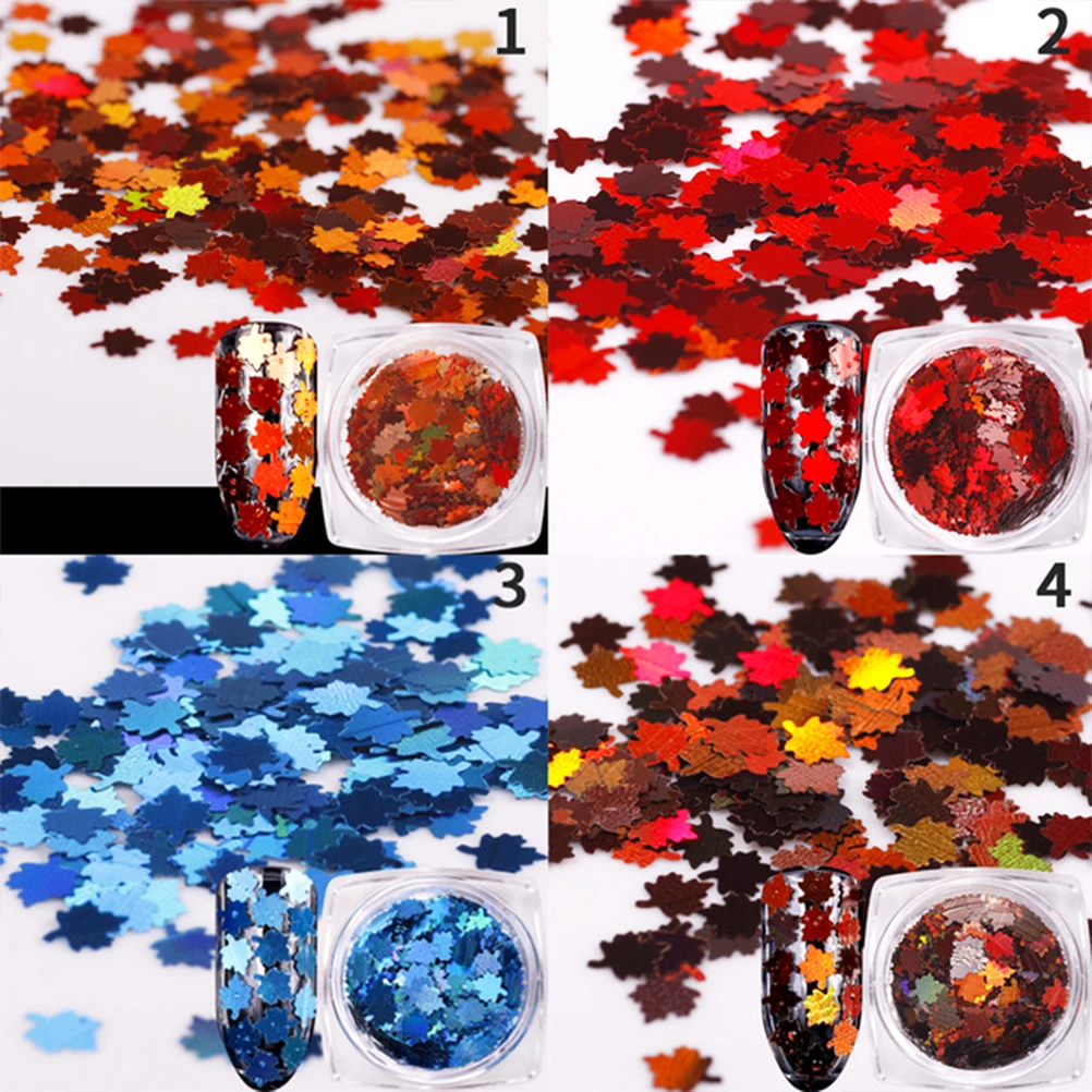 12 цветов маникюрные наклейки Стразы для ногтей с коробками блестящие кленовыми