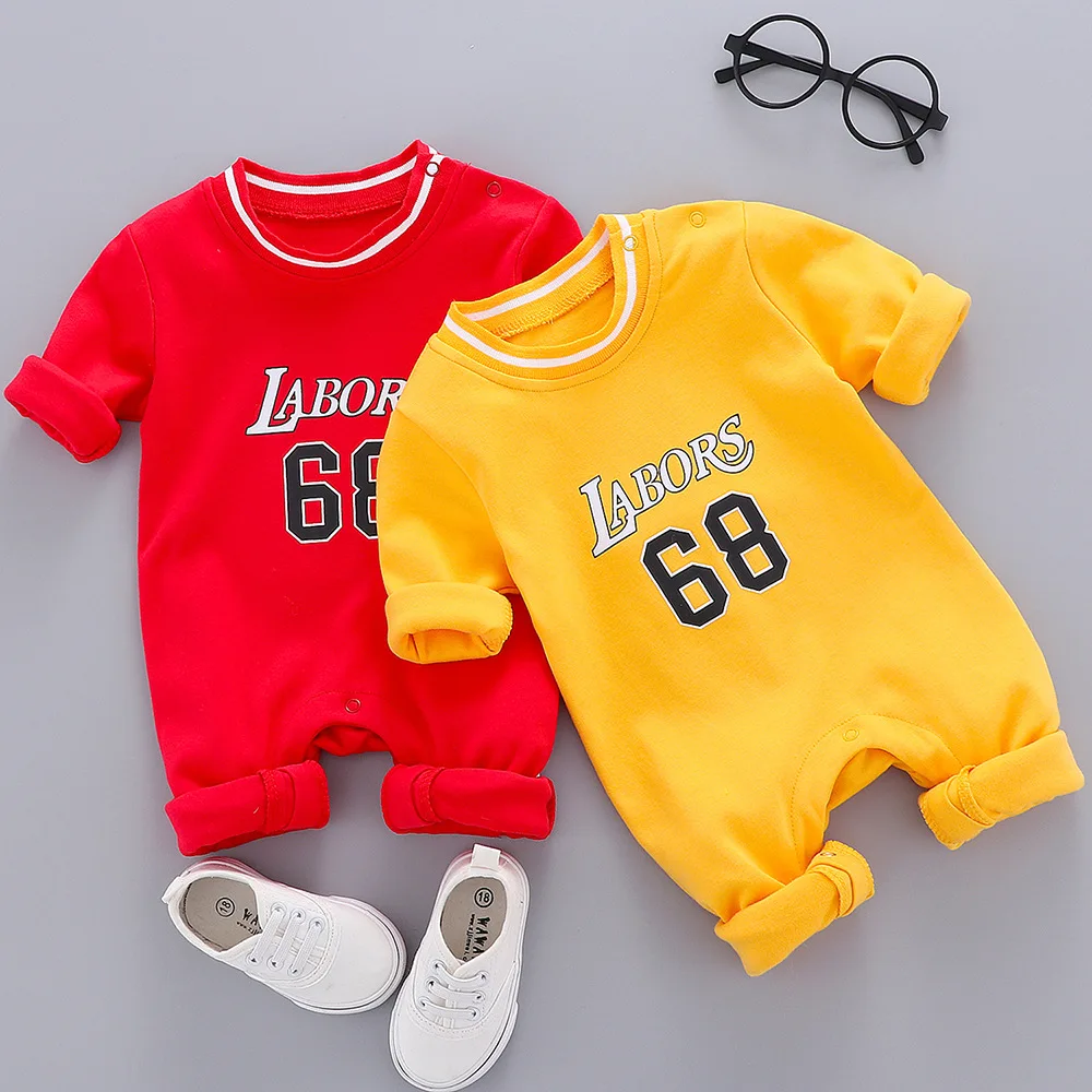 Хит сезона весна осень Детский Повседневный комбинезон с длинными рукавами и
