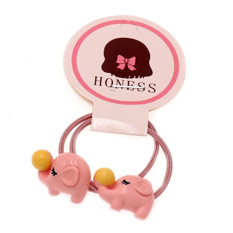 2 шт. милые корейские эластичные резинки для волос с изображением животных