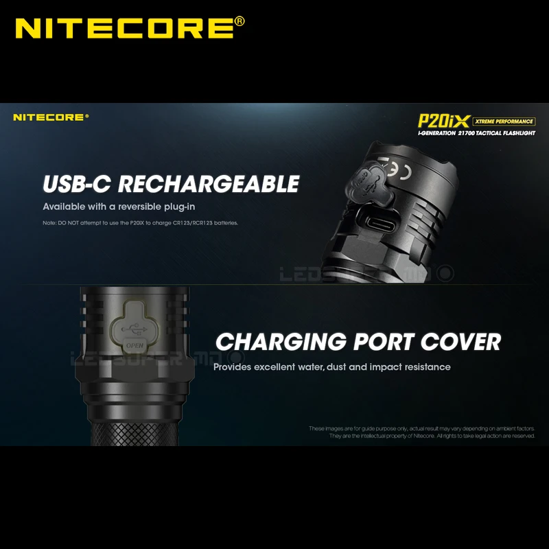 4000 люмен Nitecore P20iX USB C Перезаряжаемые Тактический плавный тусклый фонарь с