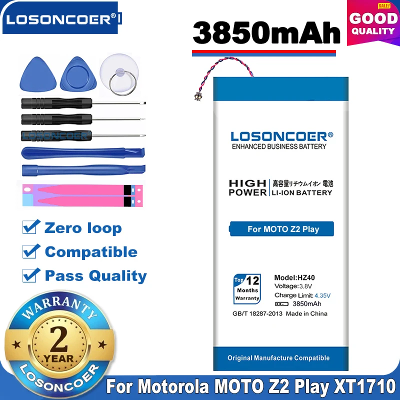Аккумулятор LOSONCOER HZ40 для Motorola Moto Z2 Play две SIM карты 100% оригинал с возможностью