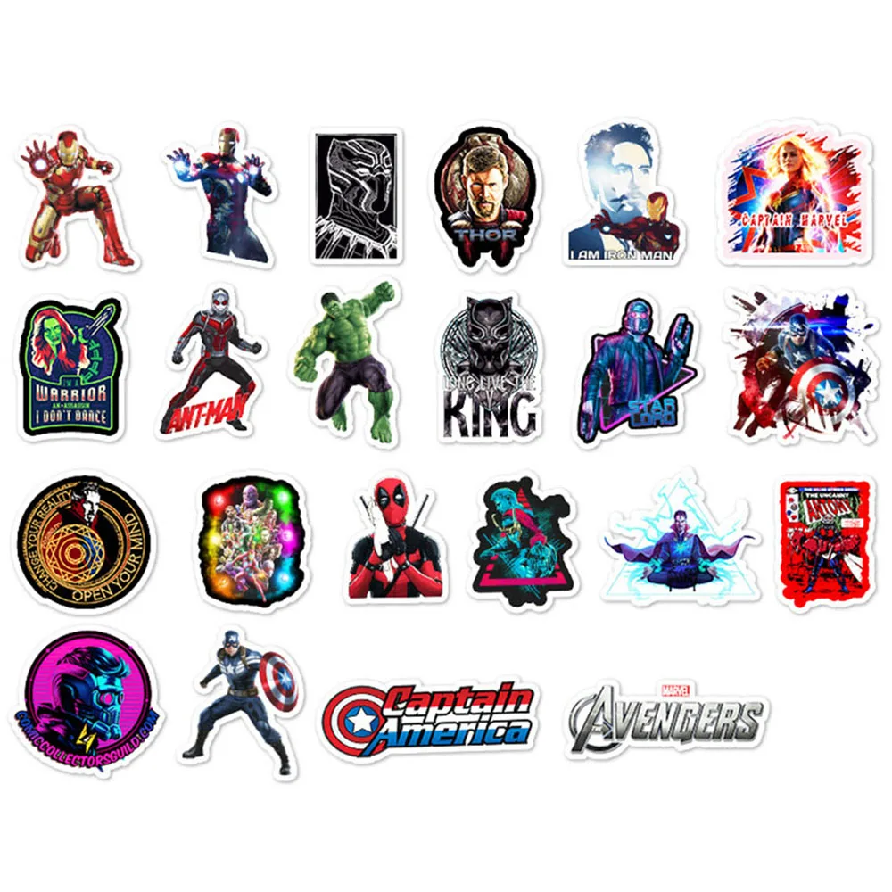 10/26/52 шт. Disney Marvel наклейки герои классные Водонепроницаемый аниме ноутбук гитары
