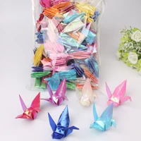 50pcs pearly lustre handmade paper crane pink white finished crane diy birthday party wedding decor valentines day gift 10 15cm