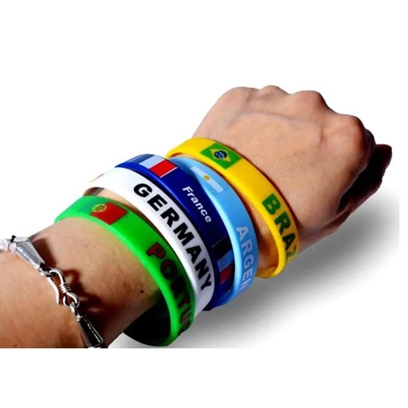 1000pcs France Flag Engraved Print Rubber Bracelet Men Sport Game Silicone Band Wristband Custom Made Wrist Strap Bangle Gifts | Украшения