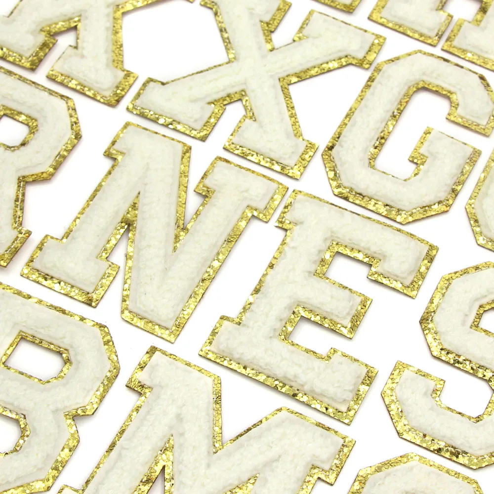 1 шт. белая синель буква нашивка вышивка Английский алфавит ABC утюгом нашивки для