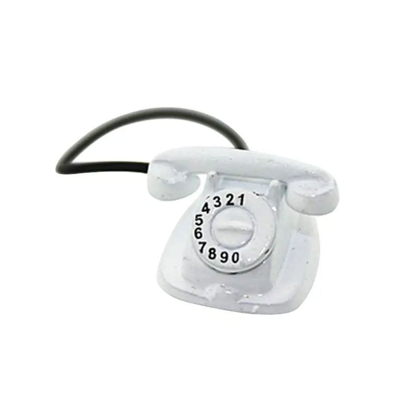 

Mini Retro Desk Phone Model Telephone With Rotary Dial 1:6 1:12 Miniature Doll House Accessories Decor DIY 203E