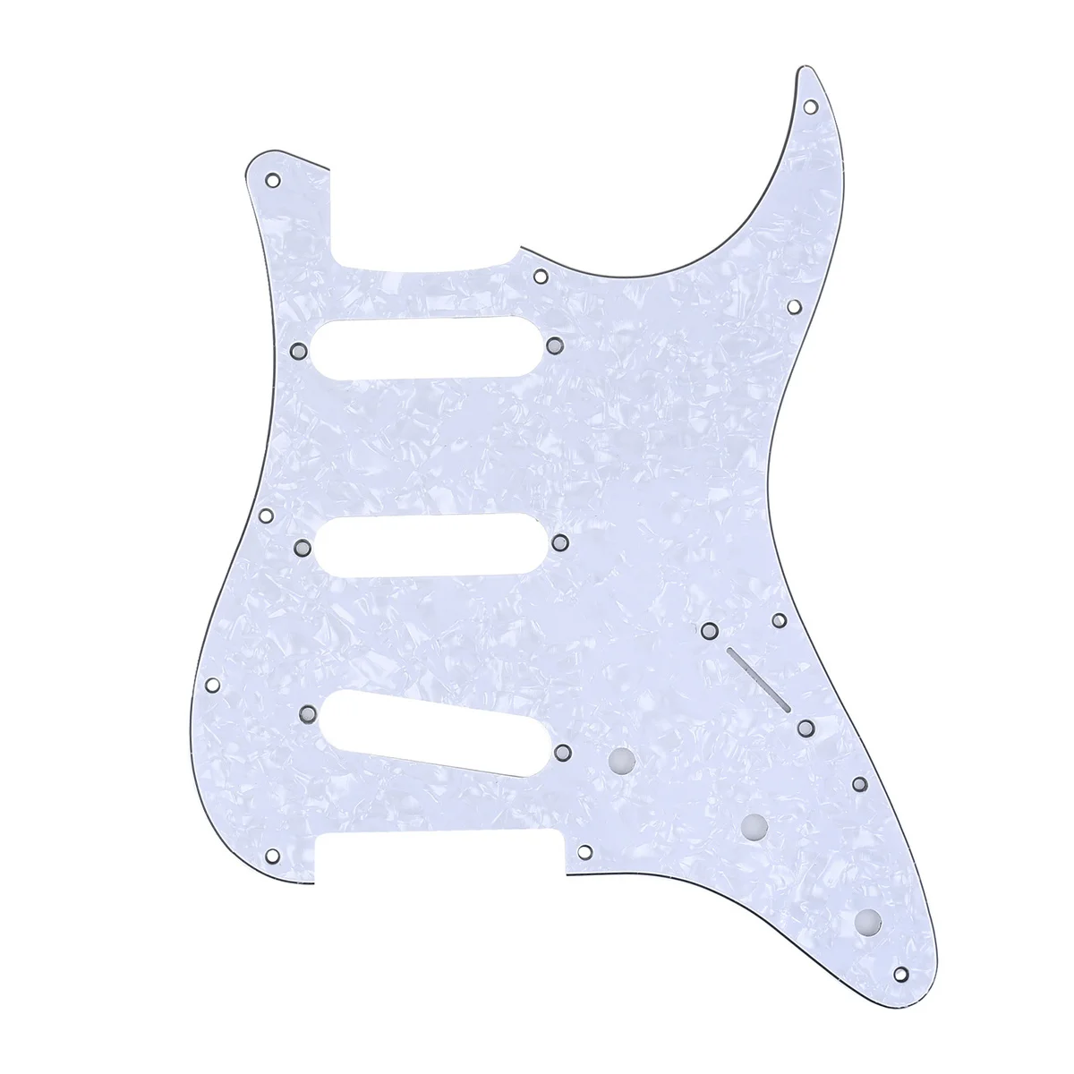 

Musiclily Pro 11-Hole 72 or 64 Strat SSS Guitar Pickguard for MIJ JPN Japan Stratocaster, 4Ply White Pearl
