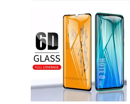 10 шт./лот 6D полное клеевое закаленное стекло для Xiaomi Redmi Note 8 Pro защита экрана