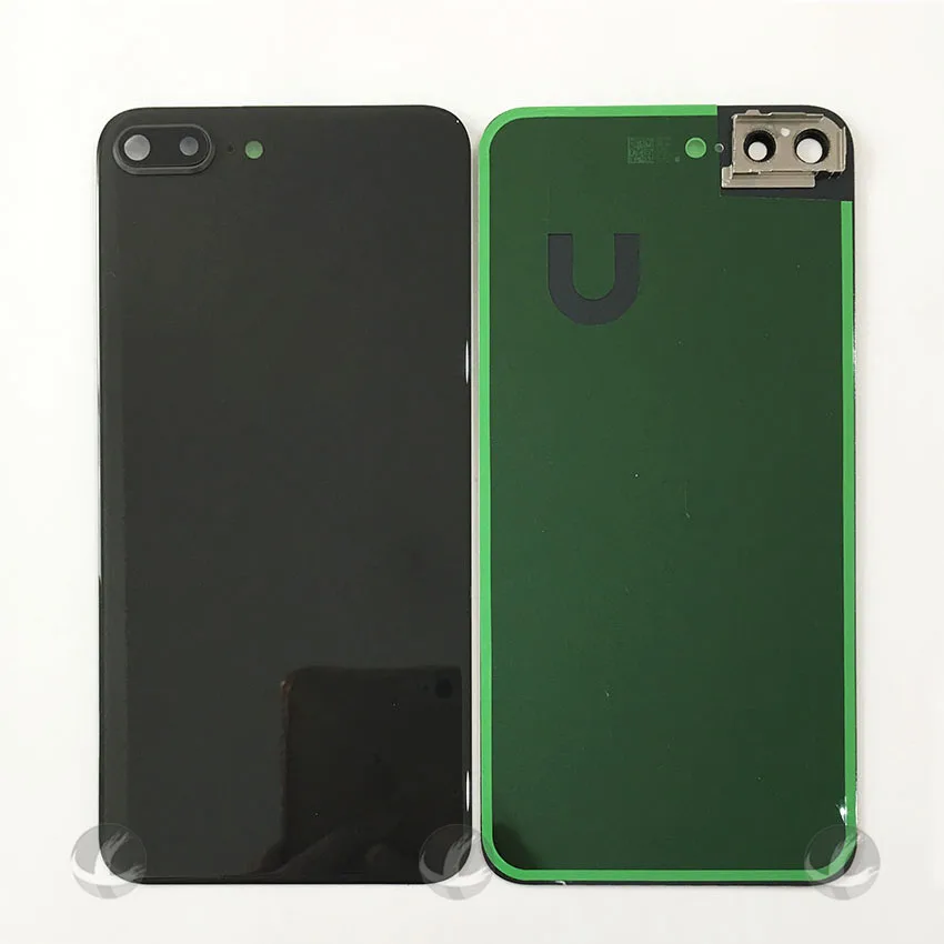 Задняя Корпус с Камера объектив+ клей для iphone 8 Plus 8 P сзади Стекло Заглушка Крышка/верхнее покрытие+ ЕС; Европейский стиль; Коллекция+ логотип