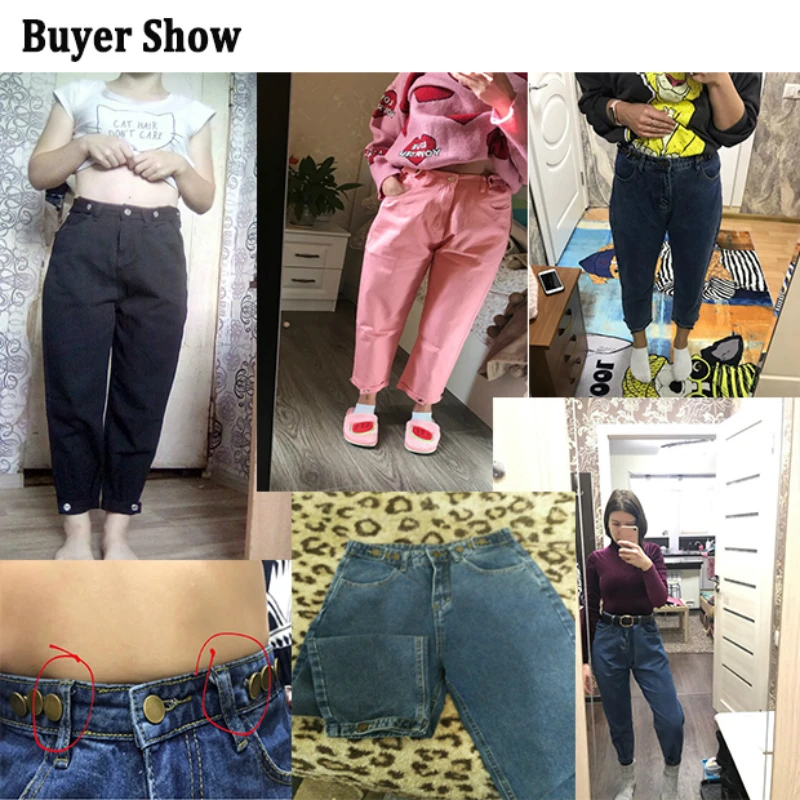 

GUUZYUVIZ Casual Jeans Woman High Waist Loose Denim Harem Pants Mujer Plus Size Chic Jeans For Women Combinaison Pantalon Femme