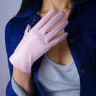 Перчатки из лакированной кожи, 21 см, Короткие зеркальные перчатки из искусственной кожи, ярко-синие, темно-синие, кобальтовые, синие, черные, WPU93