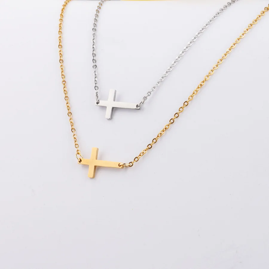 

L52 женское модное креативное ожерелье с подвеской в виде креста, кулон из циркона, цепочка для ключицы