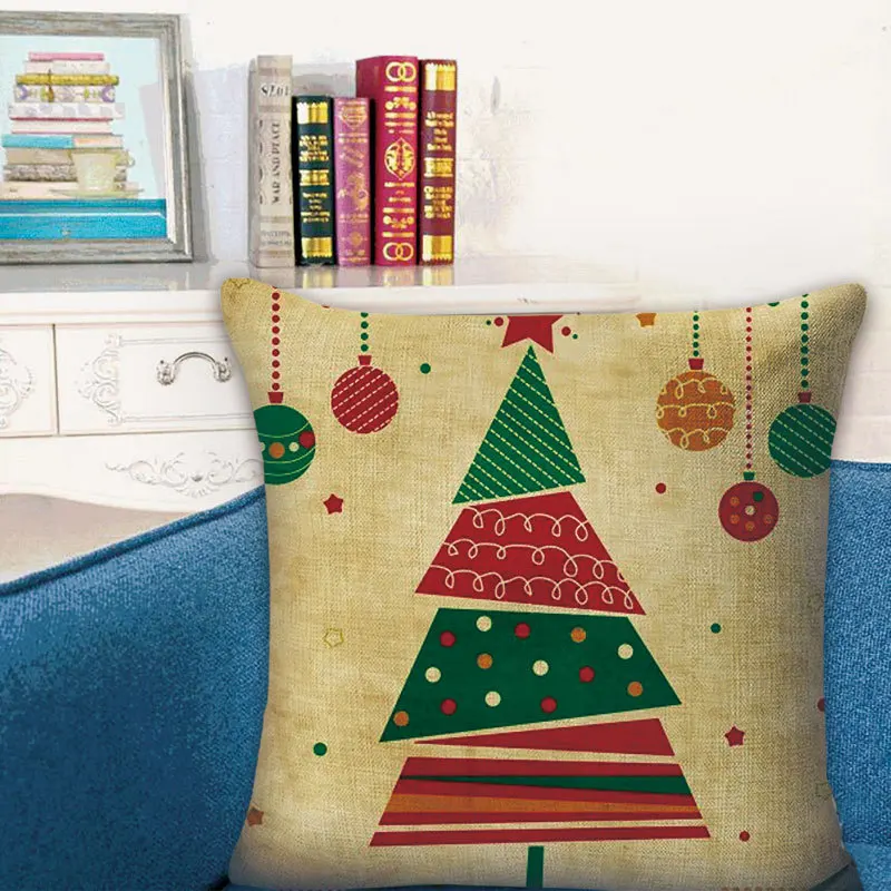 

Christmas Decoration Cushion Cover Cartoon Elk Santa Cushion Cover Christmas Pillow Case Linen Decoration Pillow Home Decoration