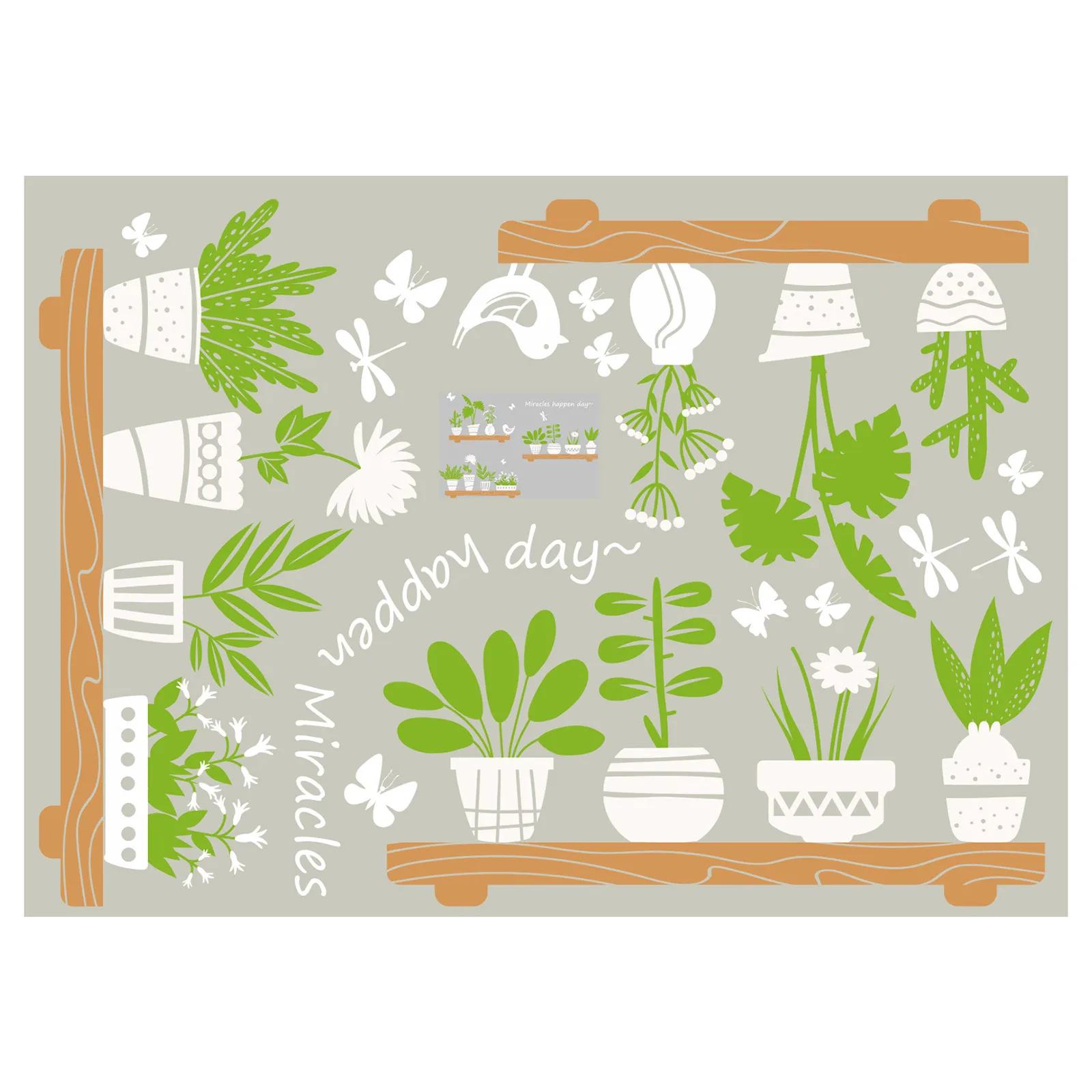 Настенные наклейки с растениями для окон и стен съемный фон зелеными листьями