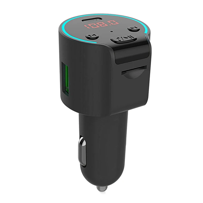 

7 Colors Bluetooth Car MP3 Player FM Transmitter Wireless Handsfree Car Kit Adapter with TF Card Play PD Fast Charger