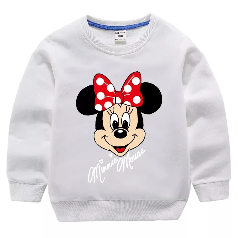 Свитшот с капюшоном для девочек Минни Маусом хлопок весна-осень | Детская одежда