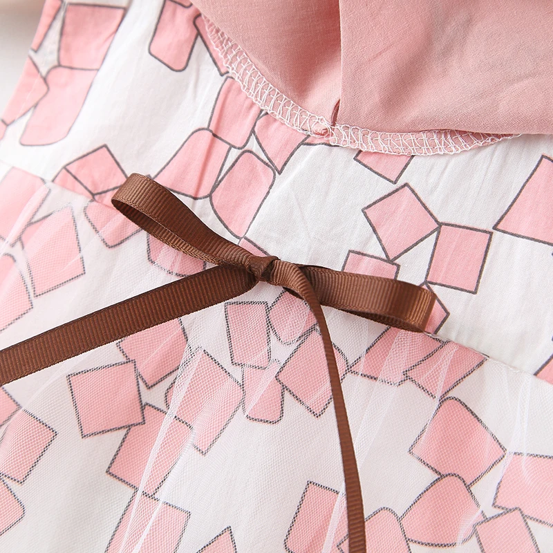 YALOODE летнее платье для новорожденных хлопковое с бантом и принтом маленьких