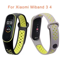 silicone watchband for xiaomi mi band miband 4 3 wristband wrist straps breathable smartwatch band 3 4 accessories