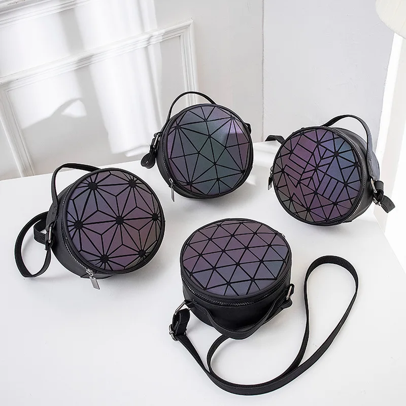 

Round Geometry Shoulder Bag Fashion Luminous Crossbody Bags Fine Elegant Lady Satchels Casual All-match Small Zipper Backpack