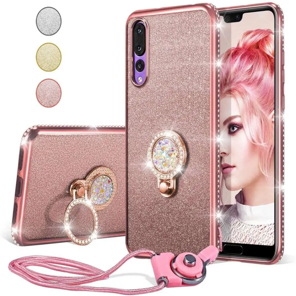 

Diamond Case for Huawei Honor 30 Pro 30s 10i 9X 8X 8A Y5P Y6P Y9s P40 P30 P20 Lite Mate 30 20 10 Pro View 30 Glitter Ring Cover