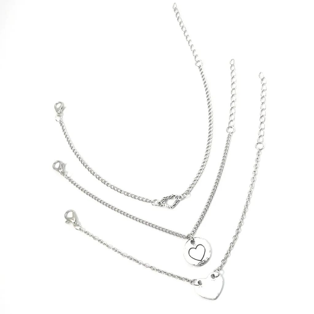 Европейский и американский браслет на ногу в стиле ретро с трехслойной подвеской