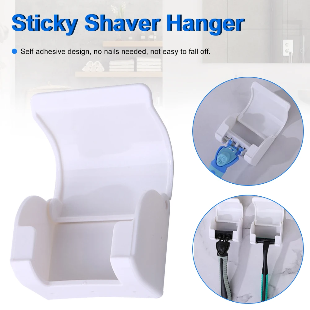 

1PCS Dustproof Men Razor Holder Wall Self-adhesived Shaver Holder Hanging Rack Bathroom Accessory Bathroom Support Plastic