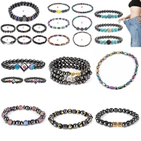 colorful weight loss hematite magnet anklet stone magnetic therapy bracelet chain anklet weight loss product body slim jewelry
