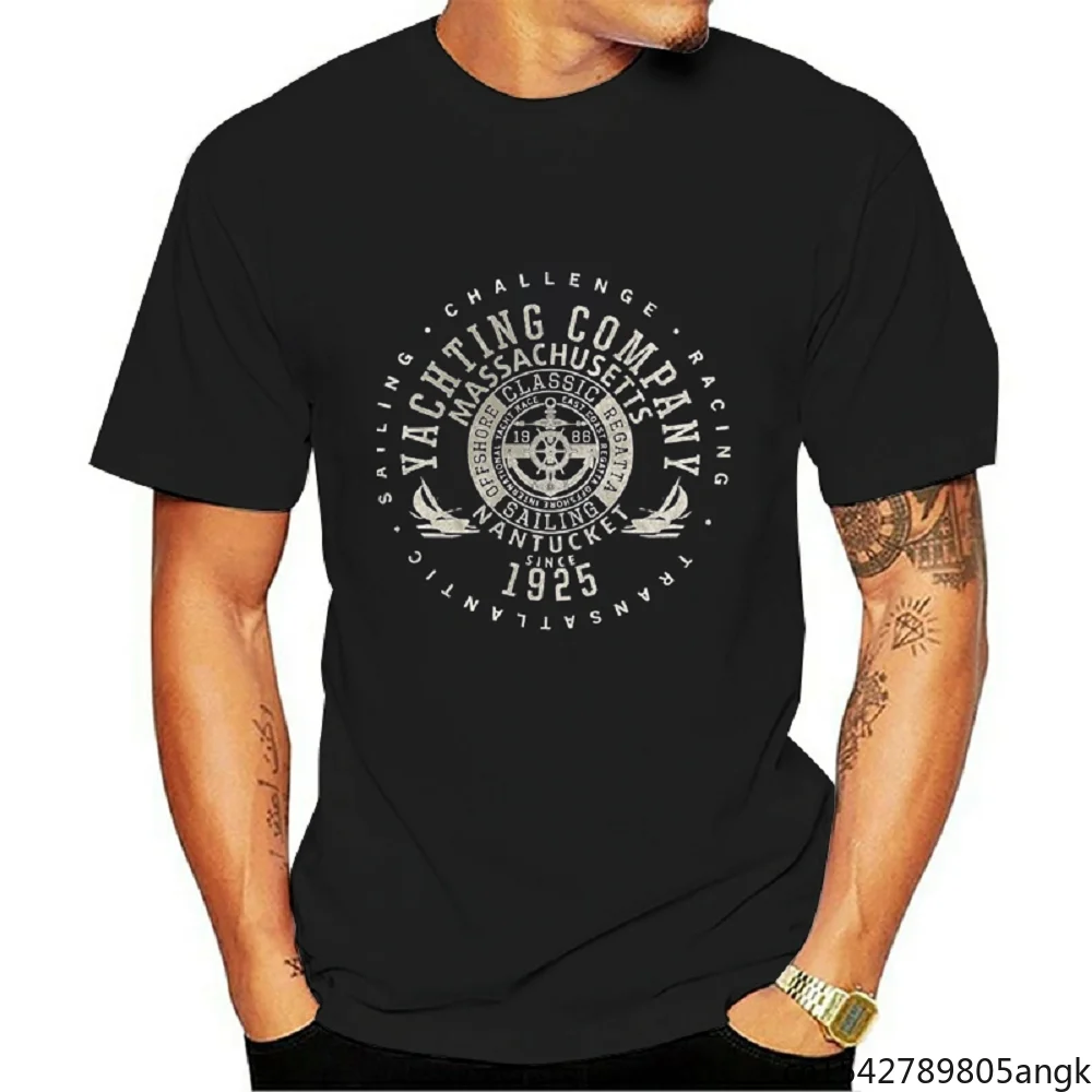 

Men's Yachting Company Massachusetts Printed Harajuku Short Sleeve T-shirt 2021 Summer New Oversized