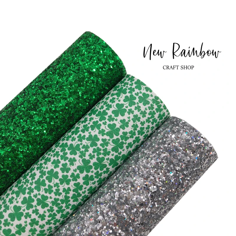 Новинка Радуга 30x2 2 см/A4 День Святого Патрика Клевер принт искусственная кожа для