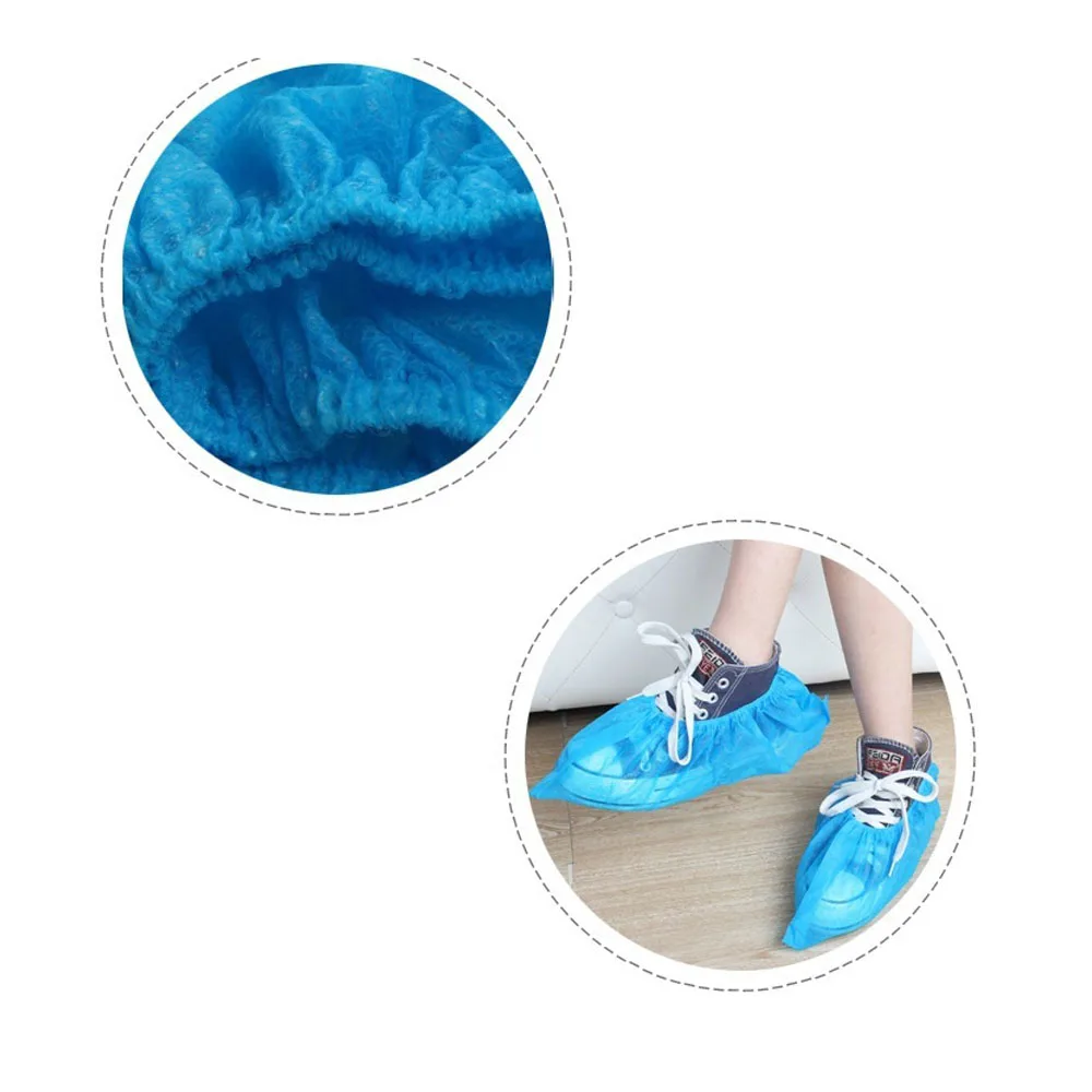 

100Pcs Household Thick Washable Shoes Covers Reusable Shoe Covers Non-woven Shoe Cover Non-slip Guests Family Tools