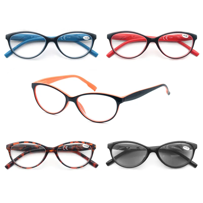 Очки для чтения женские стильные овальные с ультрапрозрачными линзами при