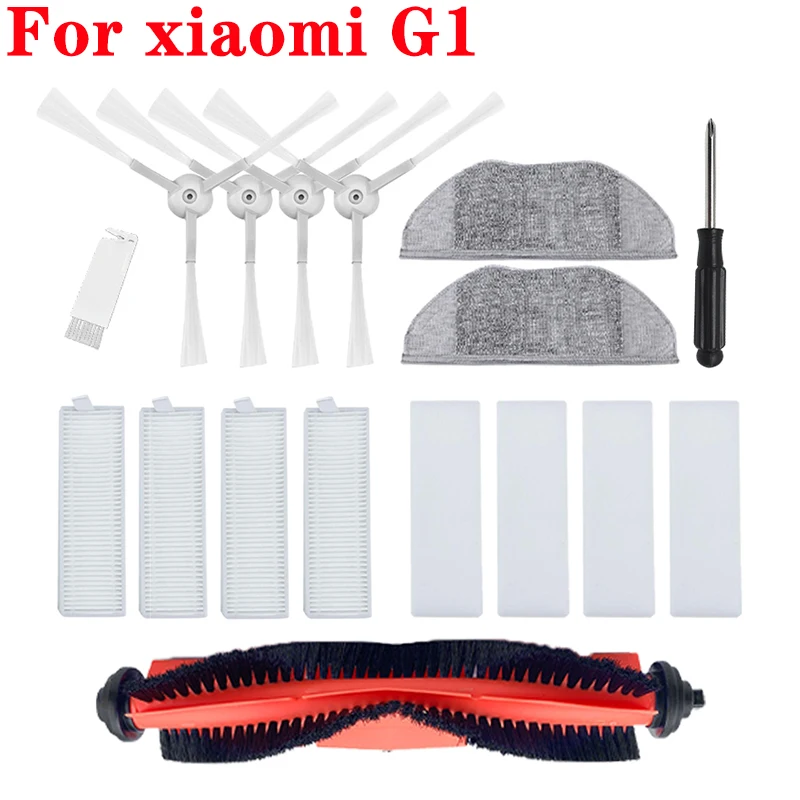 

Аксессуары для робота-пылесоса XiaoMi Mijia G1, основная боковая щетка, фильтр, сетчатый элемент, Швабра, тряпка, HEPA, запчасти для XaoMI