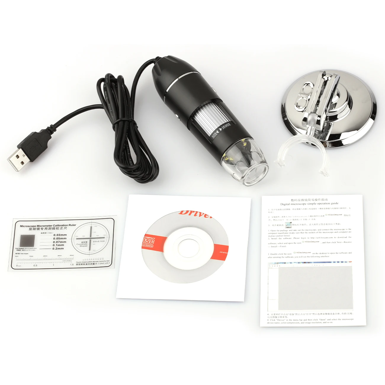 Регулируемый 1600X 1000X 500X 8 светодиодный Цифровые микроскопы лупа USB Электронный