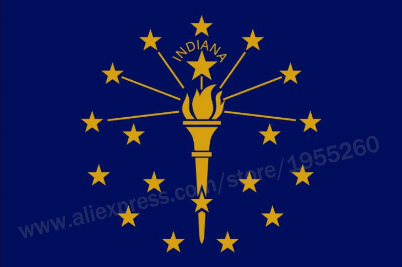 

Indiana Flag 3 X 5 FT 90 X 150 Cm USA States Flags Banners