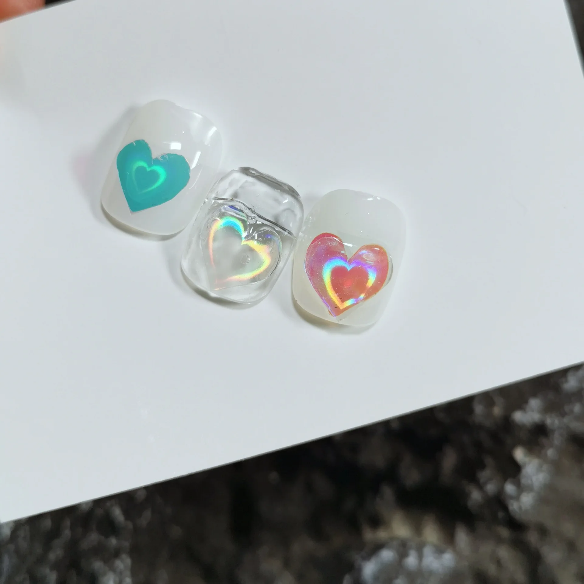 Лазер для дизайна ногтей Сердце Звезда полые красочные блестящие любовь