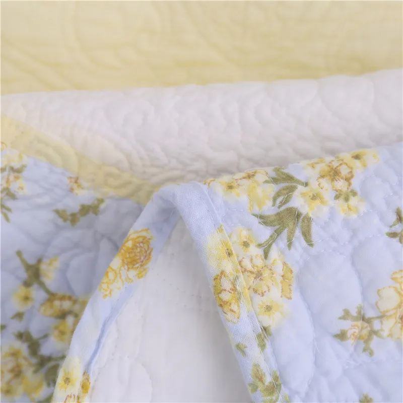 

luxury American Pure cotton Embroidery bedspread pillowcases 3pcs Quilted bed sheet bed cover bedding set mattress cubrecama