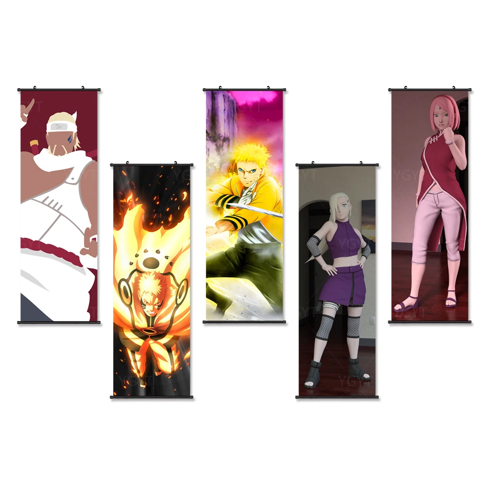 

Japanese Naruto Plastic Hanging Scroll Picture Anime Character Modular Canvas Bandai Poster Wall Art Painting Printed Decor Home