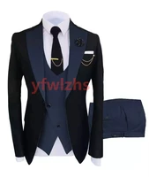 new arrival one button groomsmen notch lapel groom tuxedos men suits weddingprom best man blazer jacketpantsvesttie c53